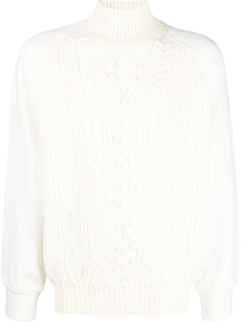 embroidered-logo sleeve knit jumper 1