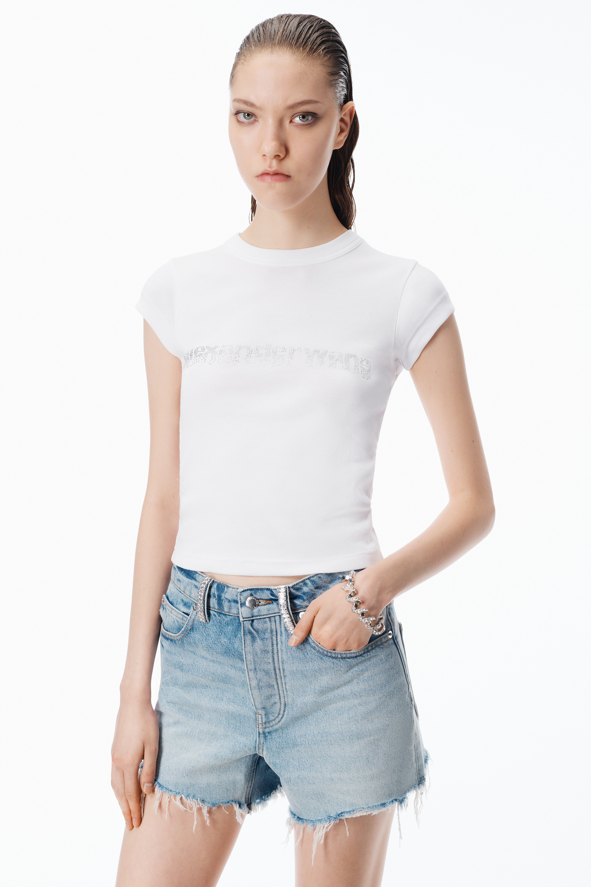 Crystal Dégradé Logo Cotton Baby Tee - 3