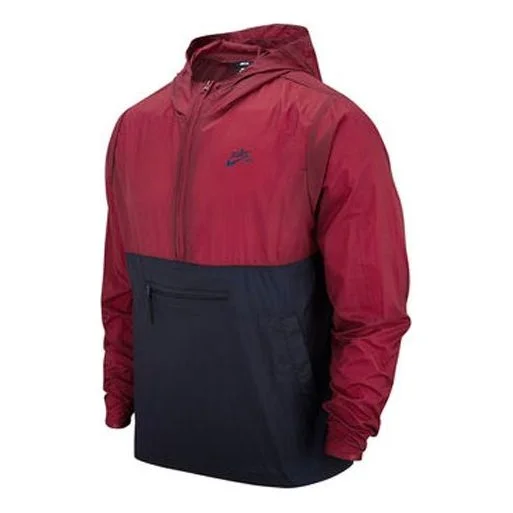 Nike SB Skateboard Colorblock Skateboard hooded Tops Red CT5327-677 - 1