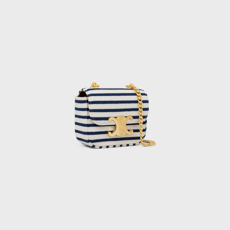 CELINE MINI CHAIN CLAUDE IN Striped Textile outlook