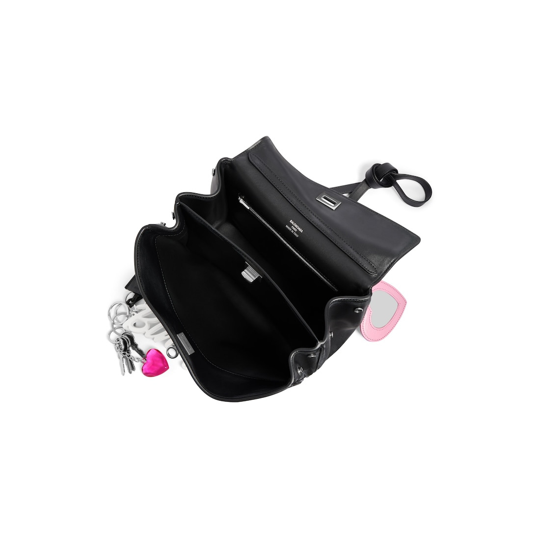 Women's Rodeo Small Handbag Used Effect With One Charm in Black - 5