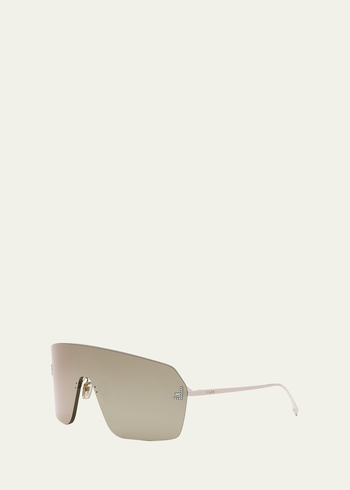 Embellished Rimless Shield Sunglasses - 2