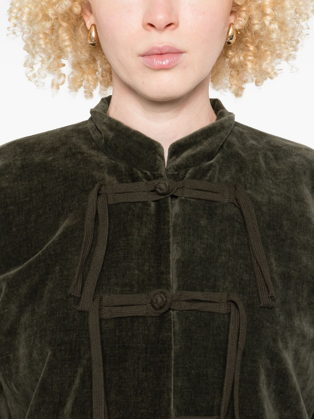 knotted velvet jacket - 5