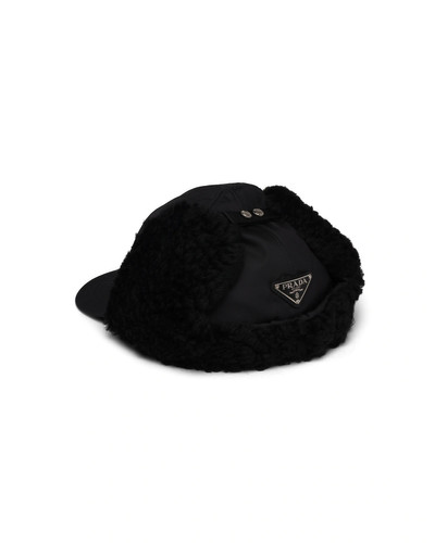 Prada Fur-trimmed Nylon Hat outlook