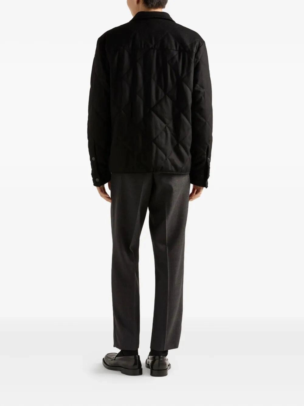 Prada Men Quilted Cashmere Shirt Jacket - 4