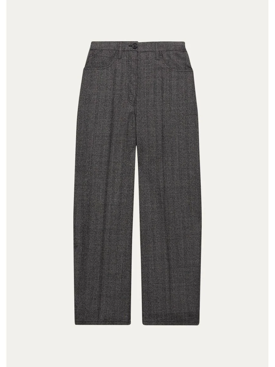 Mouline Wool Wide-Leg Pants - 1