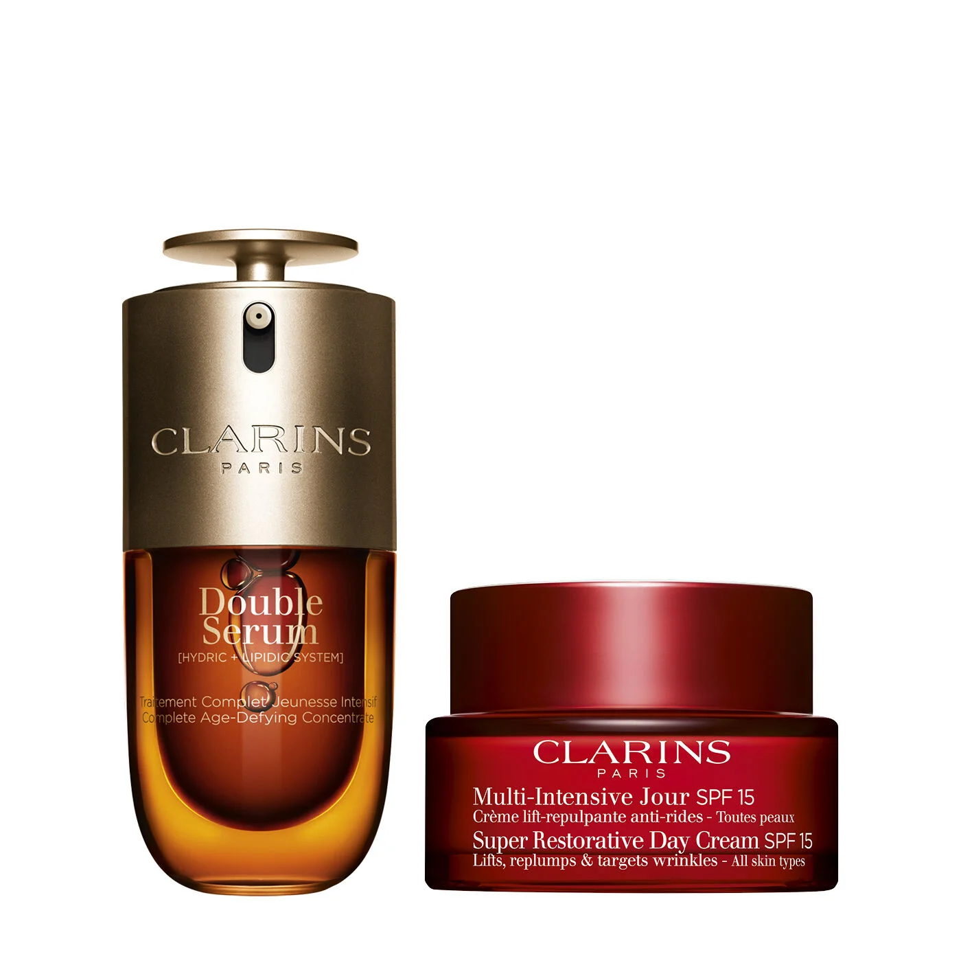 Double Serum & Super Restorative Set | 1 Oz Double Serum & Super Restorative Day Cream with SPF 15 | - 1