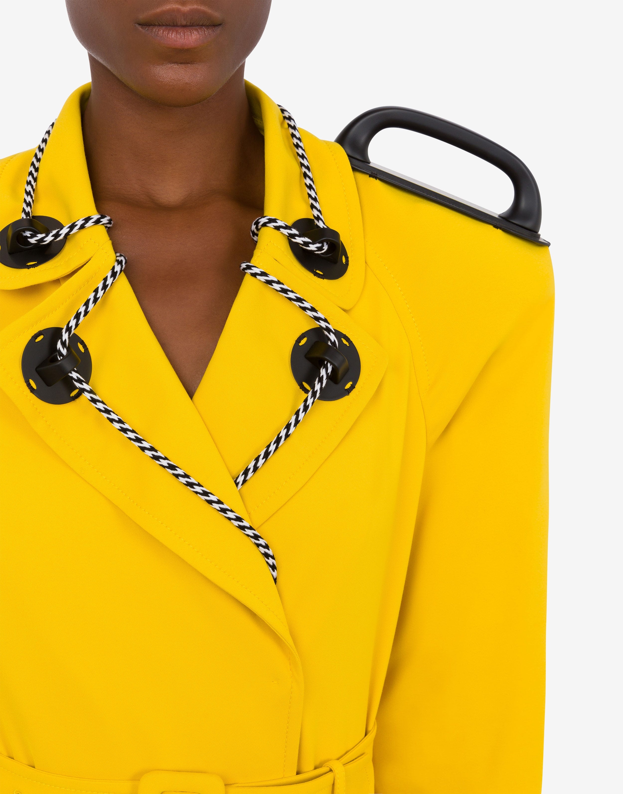 NAUTICAL DETAILS STRETCH SATIN TRENCH COAT - 4