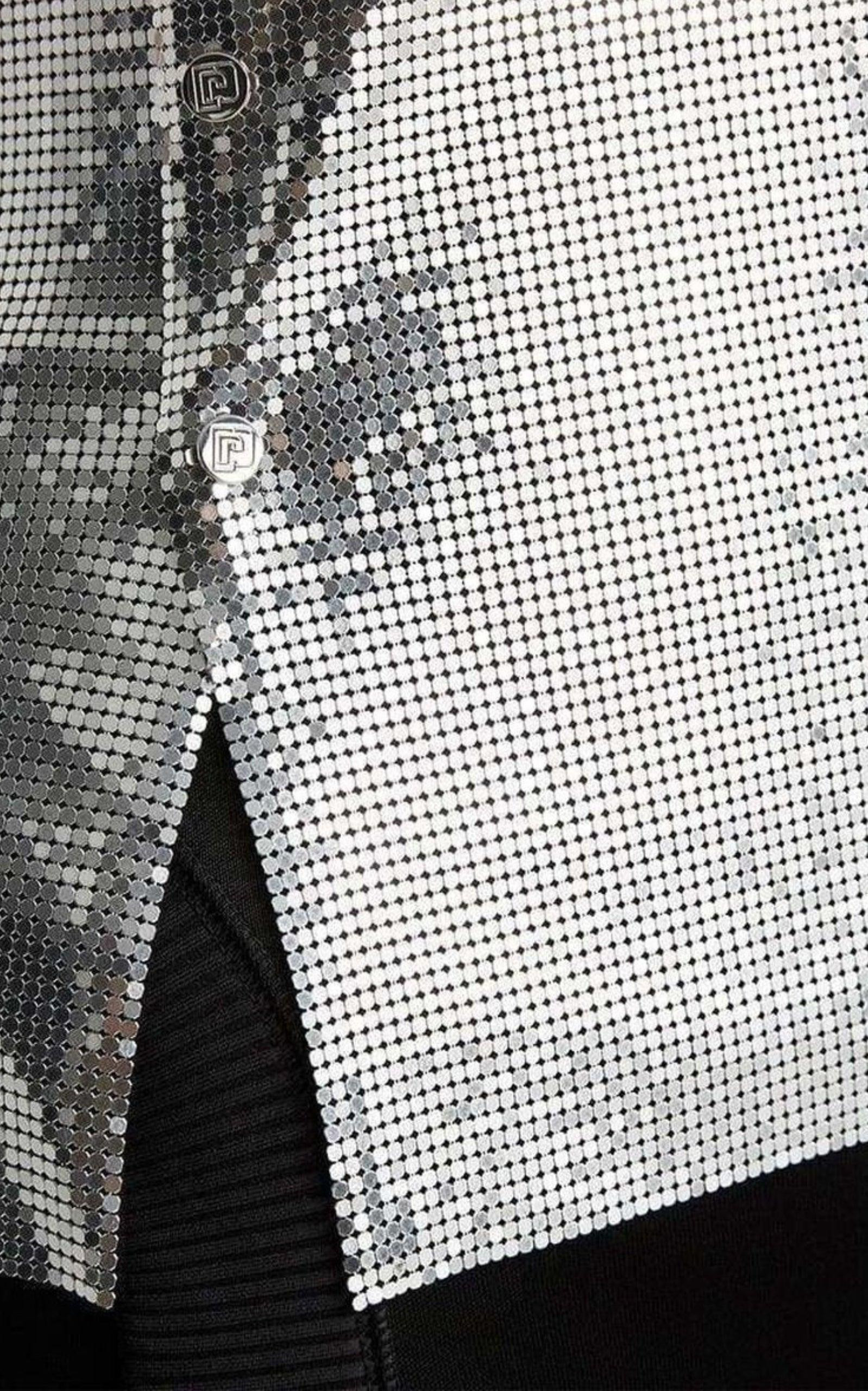 Silver Asymmetric Metal Mesh Top - 4