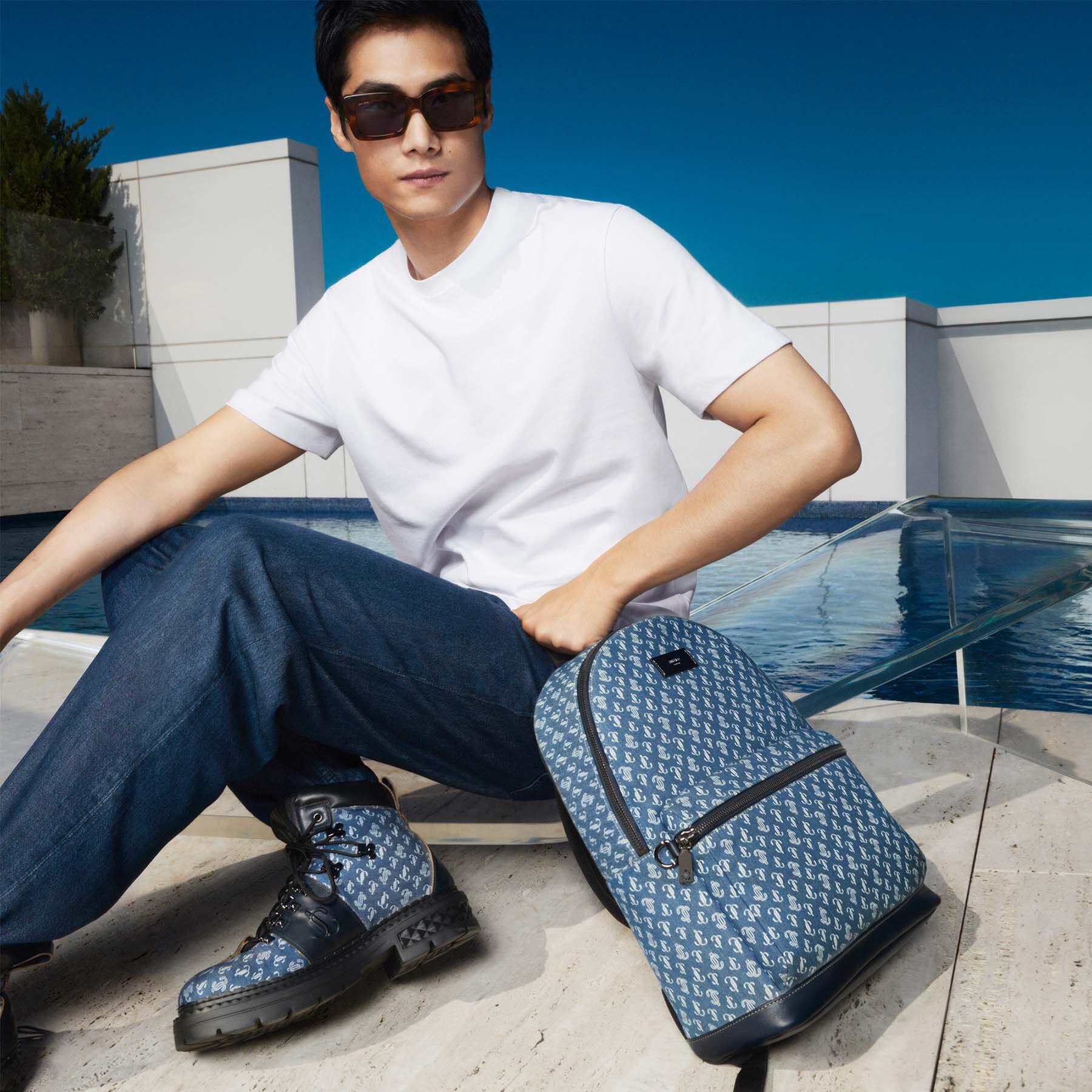 Wilmer
Denim JC Monogram Backpack - 6