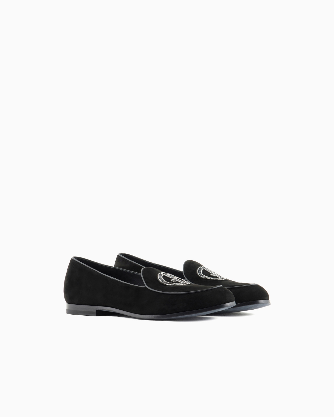 Suede loafers with embroidered logo - 2