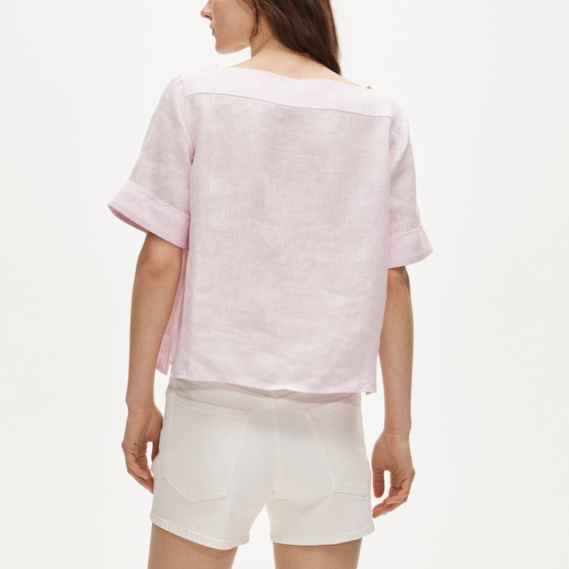 Boatneck tee in linen 5