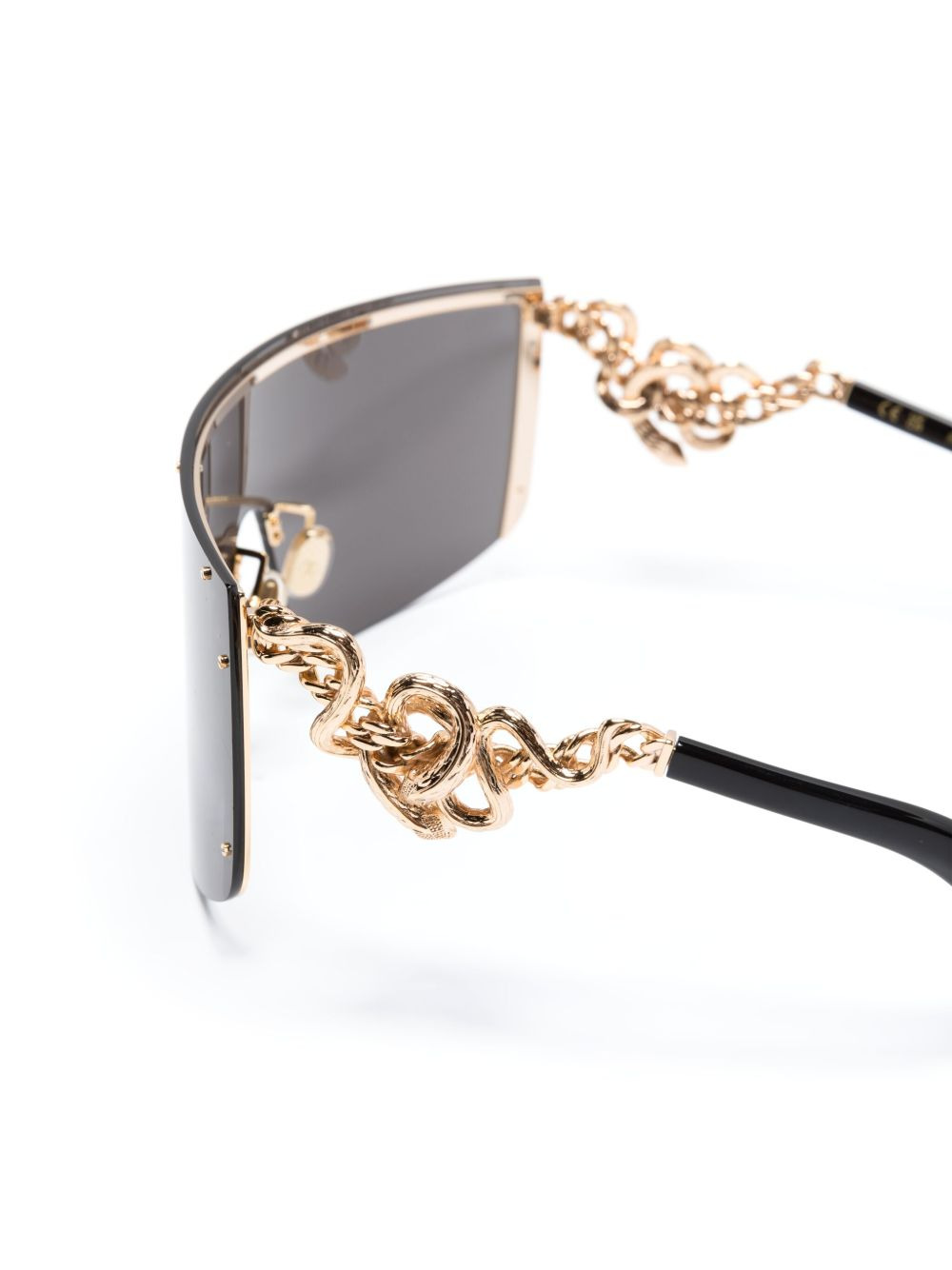 chain-embellished shield sunglasses - 3