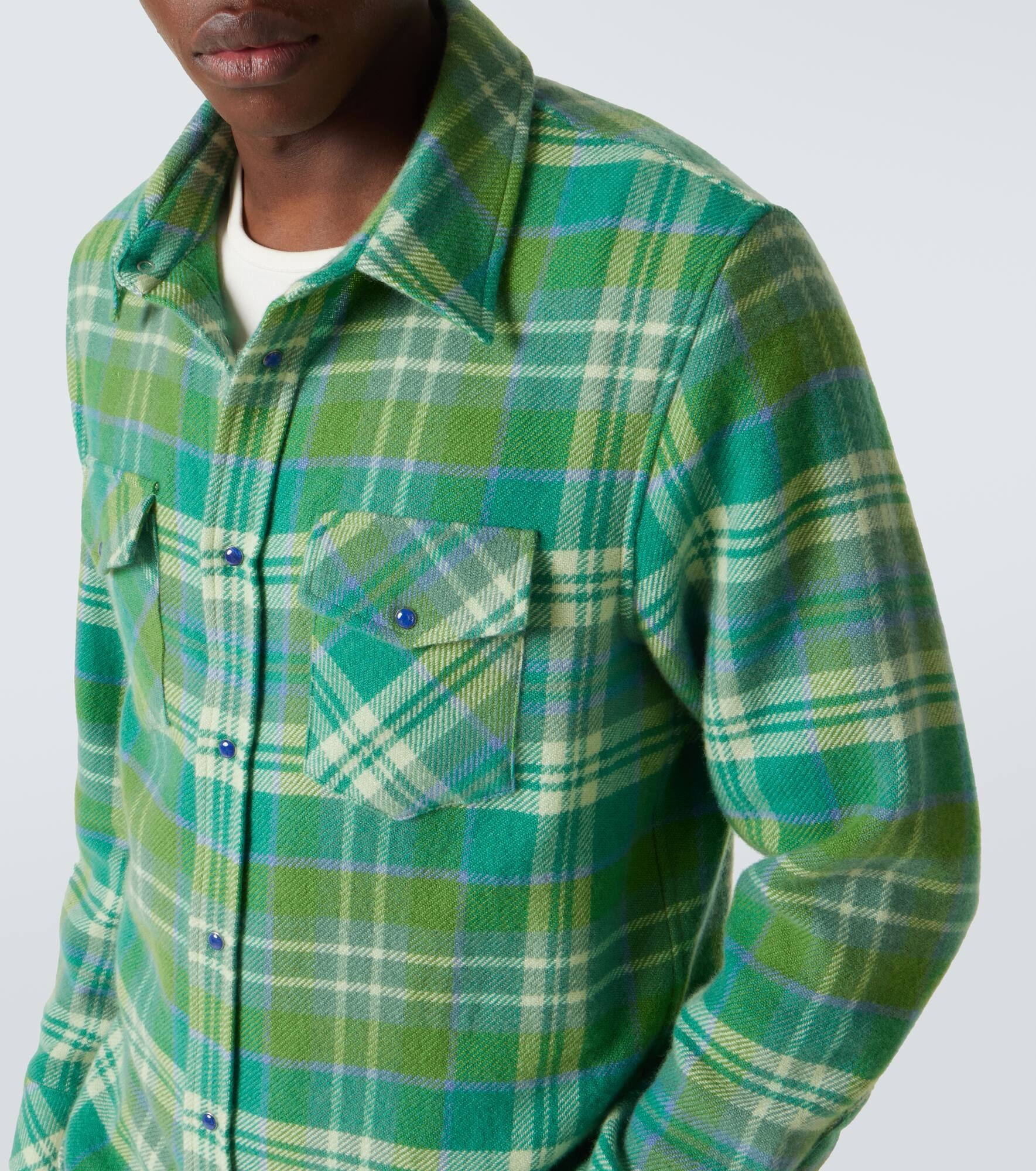 Hero tartan cashmere shirt - 5