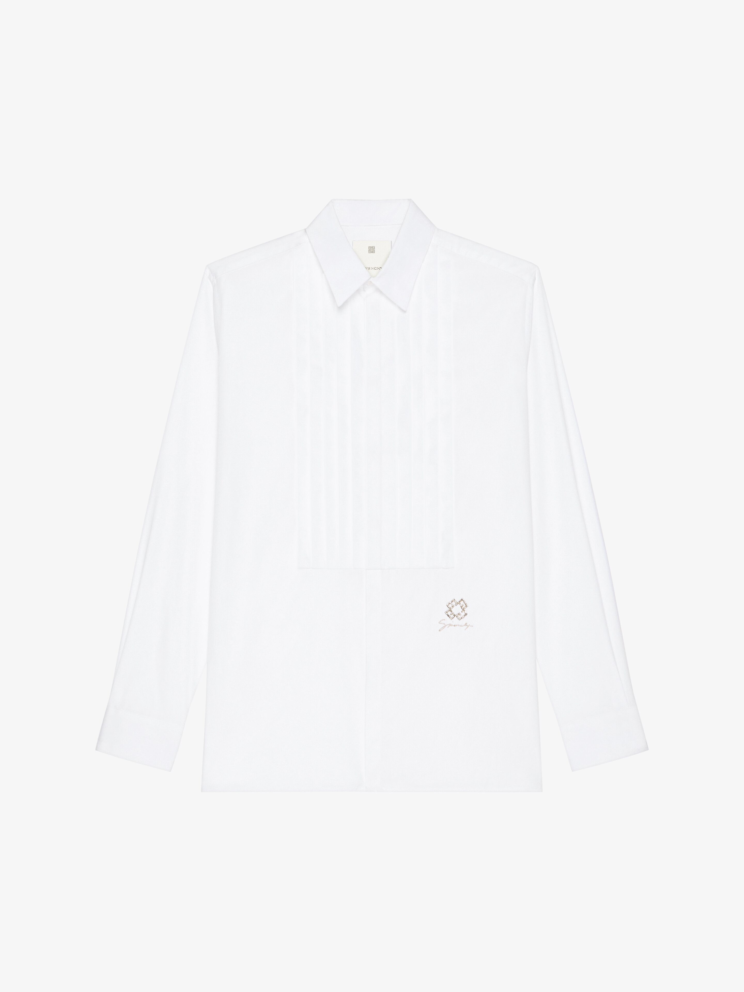 SLIM FIT SHIRT IN COTTON AND CRYSTALS WITH PLASTRON - 4