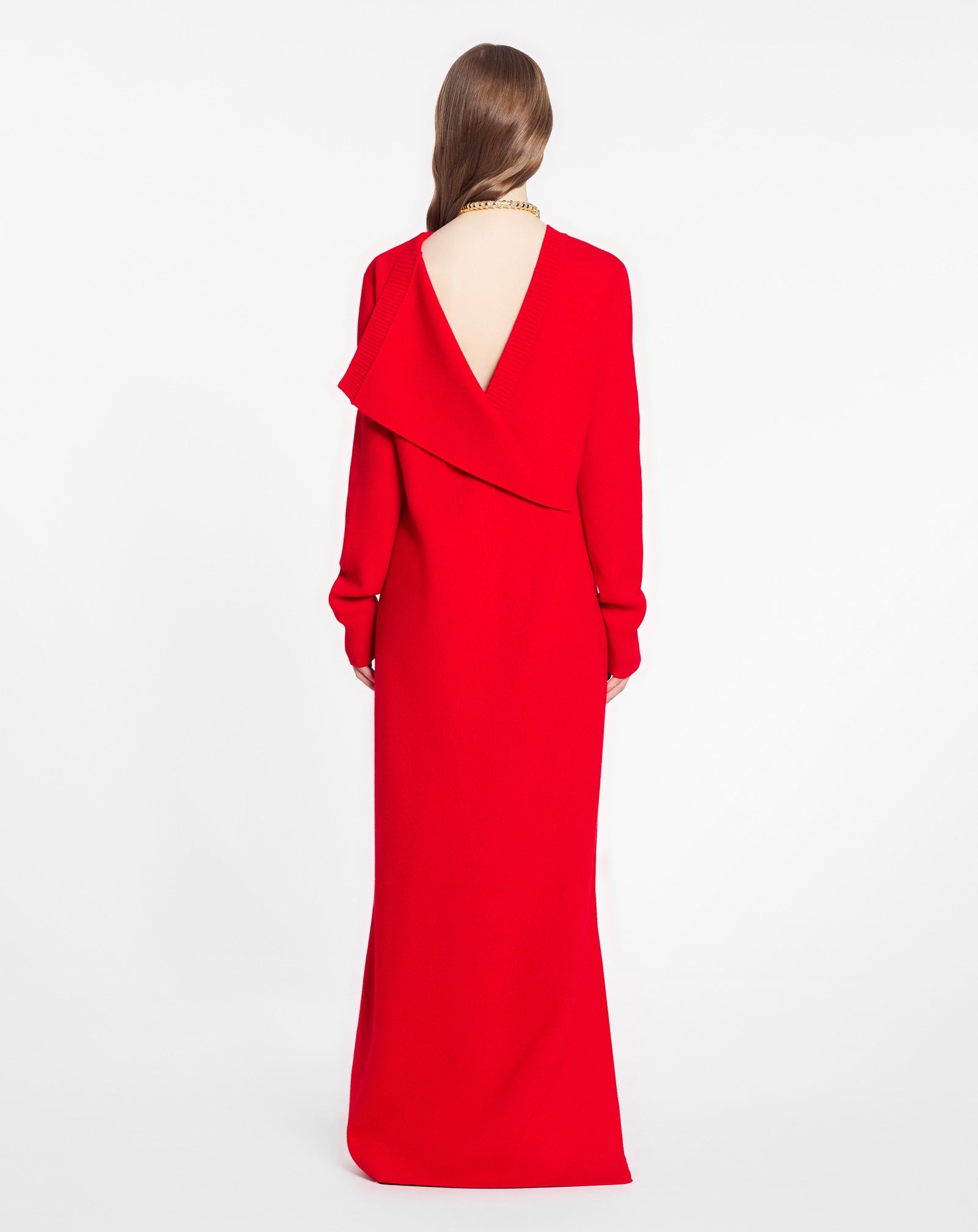 OPEN BACK MAXI DRESS  IN WOOL AND CASHMERE - 2