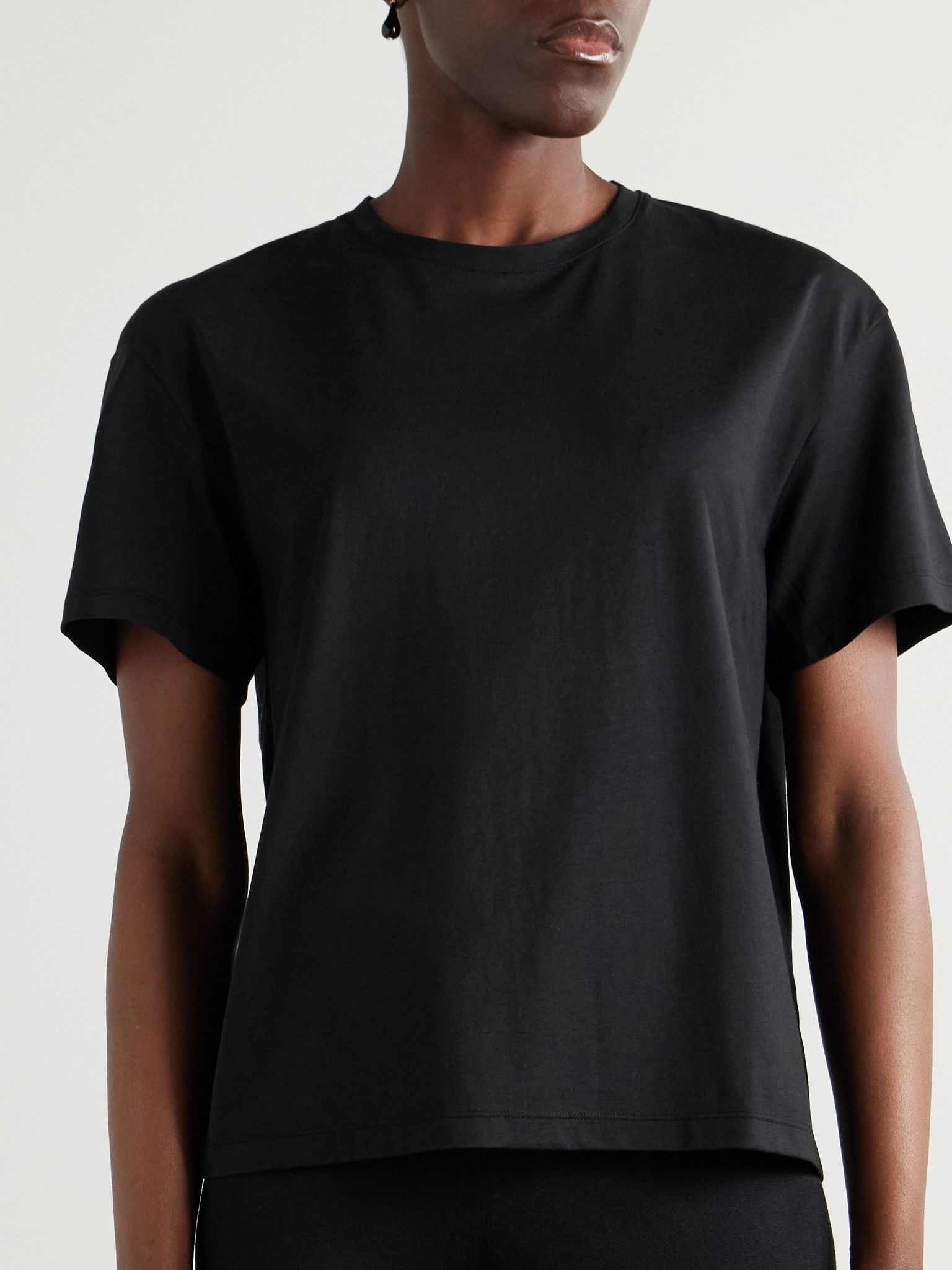 Garderob TENCEL™ Lyocell and organic cotton-blend jersey T-shirt Black - 3