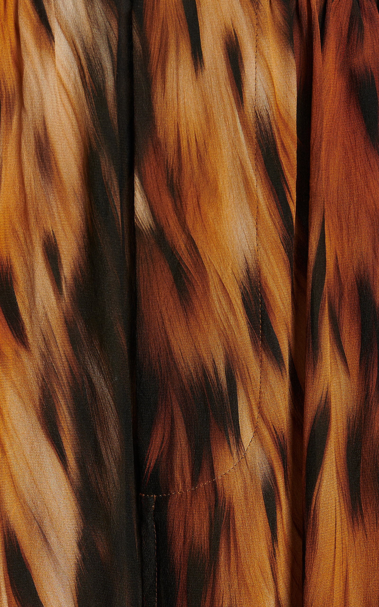 AI-Printed Silk Crepe Wide-Leg Pants brown - 5