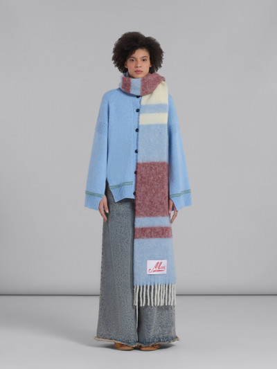 Marni BLUE STRIPED MOHAIR SCARF outlook