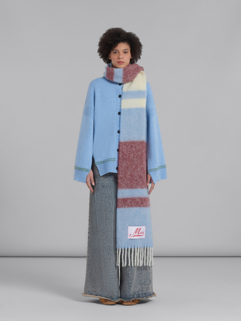 Marni BLUE STRIPED MOHAIR SCARF outlook