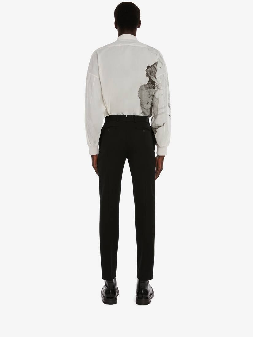 Flower Print Harness Shirt in White - 4