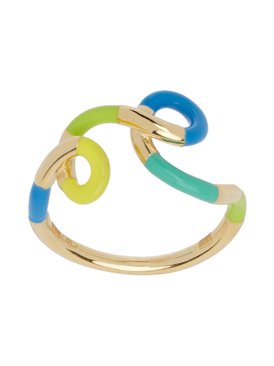 Gold & Multicolor Tetradic Ring - 1