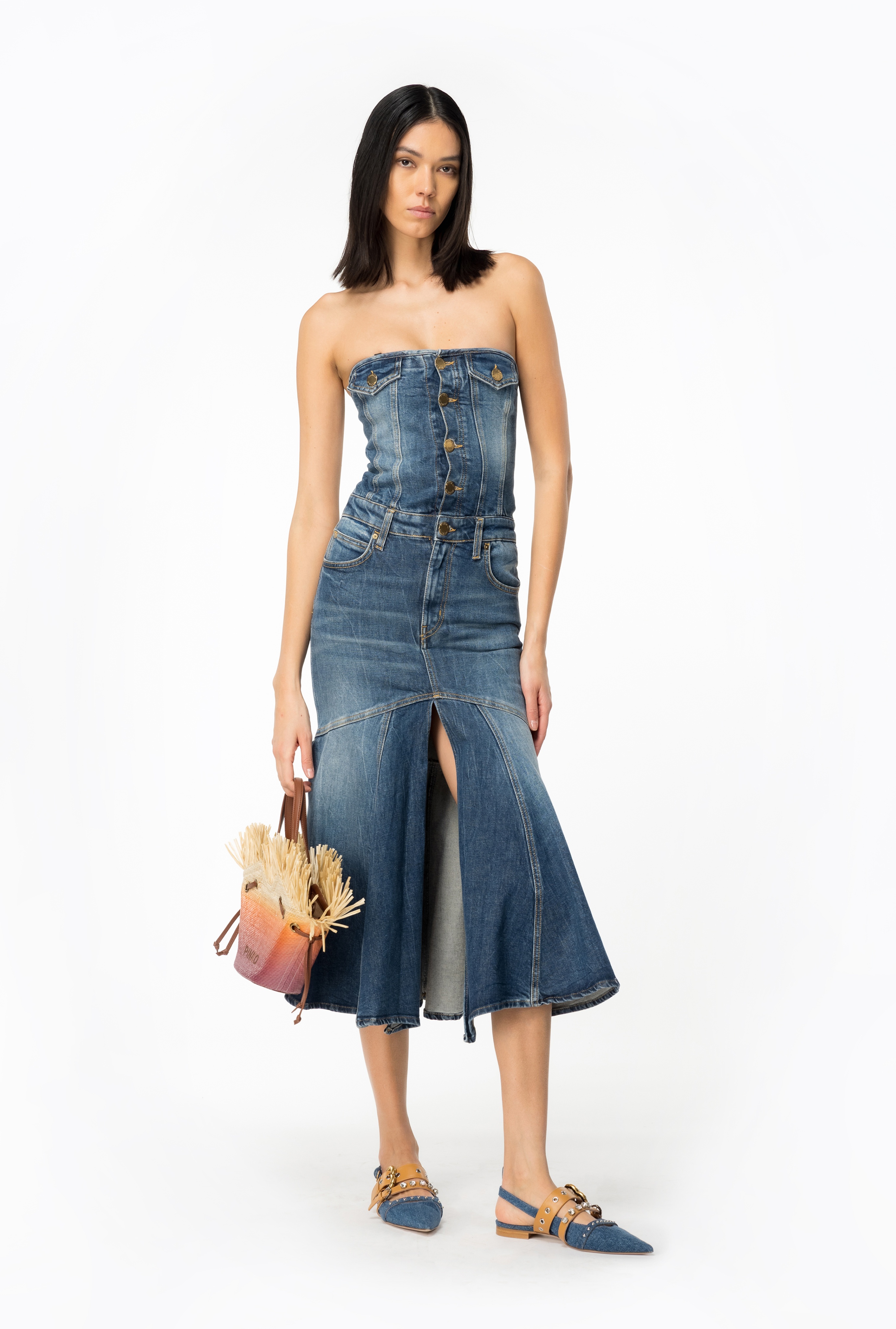 VINTAGE DENIM MIDI DRESS - 2