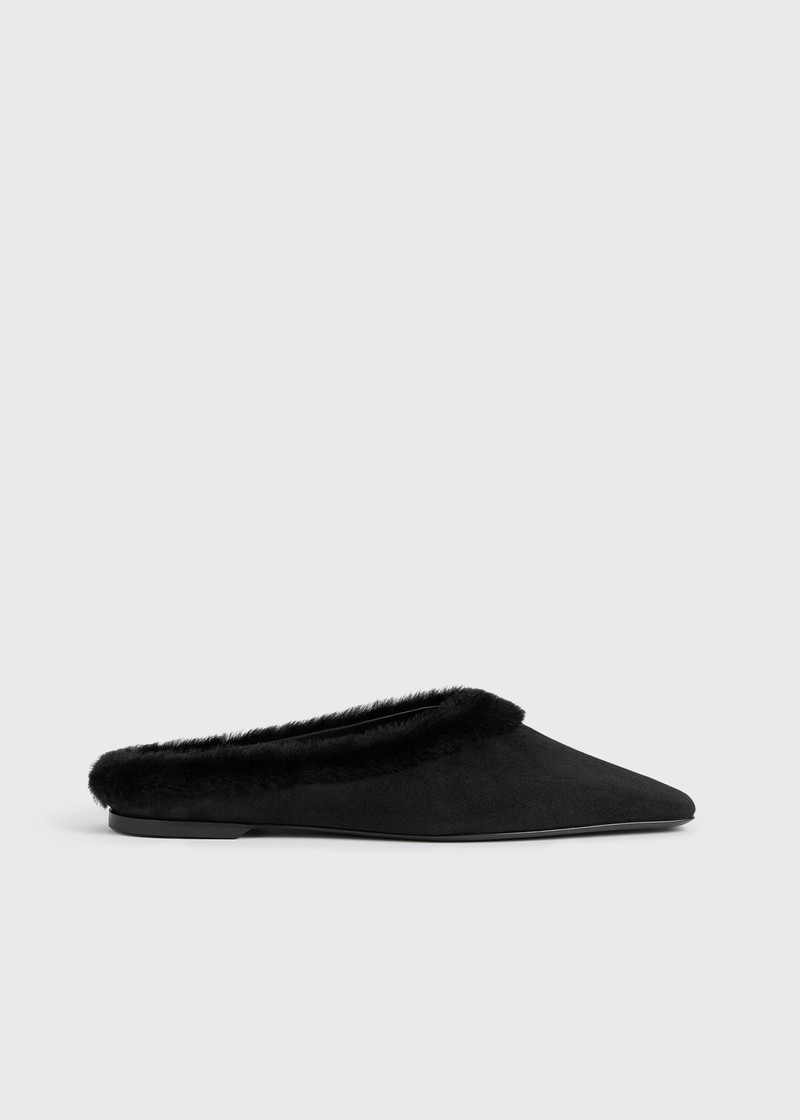 Shearling-edge slippers black 7