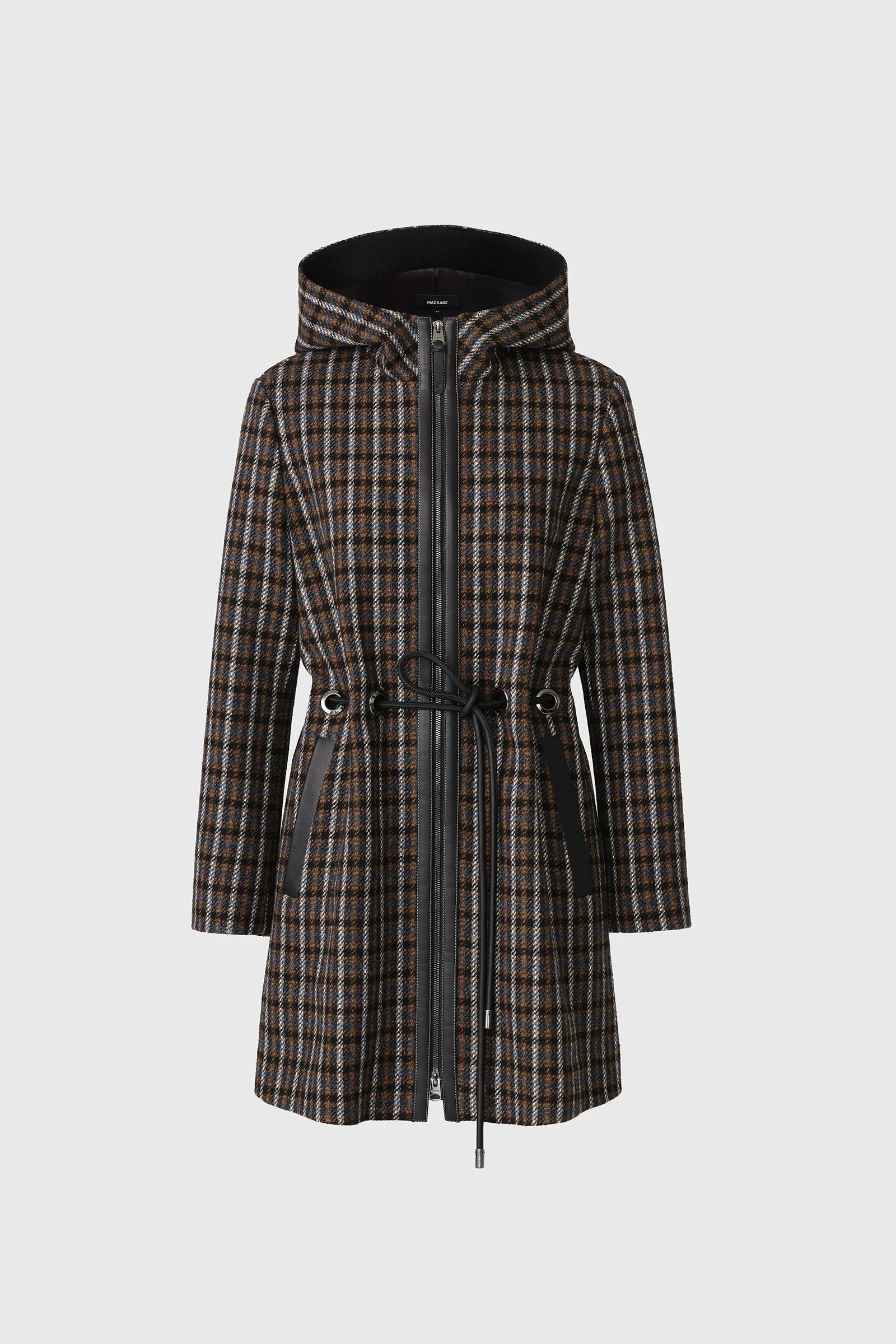 BLITHE-STP Wool and leather belt coat - 1