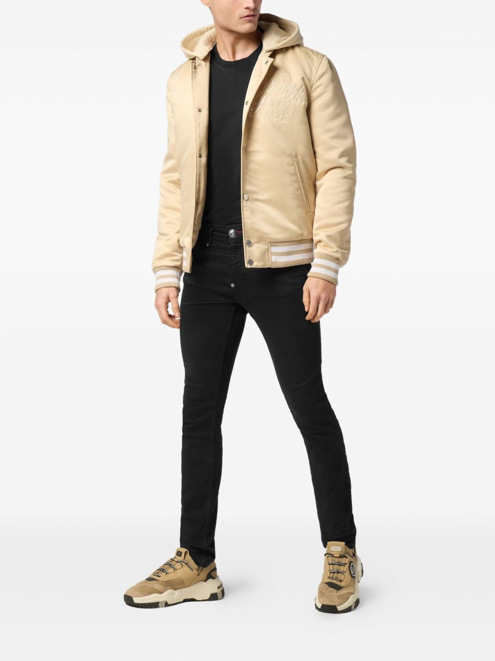 logo-embroidered bomber jacket - 2