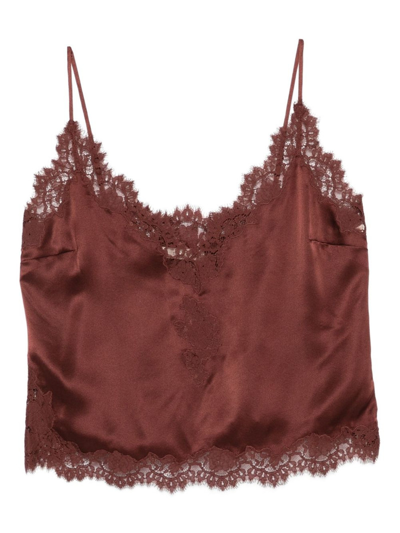 lace-trimmed satin top 1