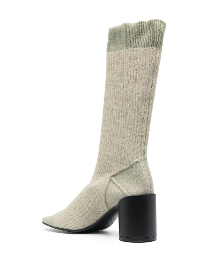 ribbed-knit sock boots - 3