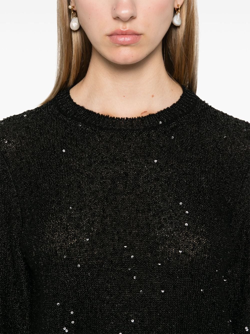 sequin-embellished sweater - 5