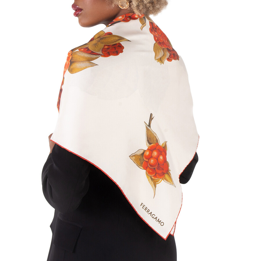 Ferragamo Blackberry Print Silk Scarf - 2