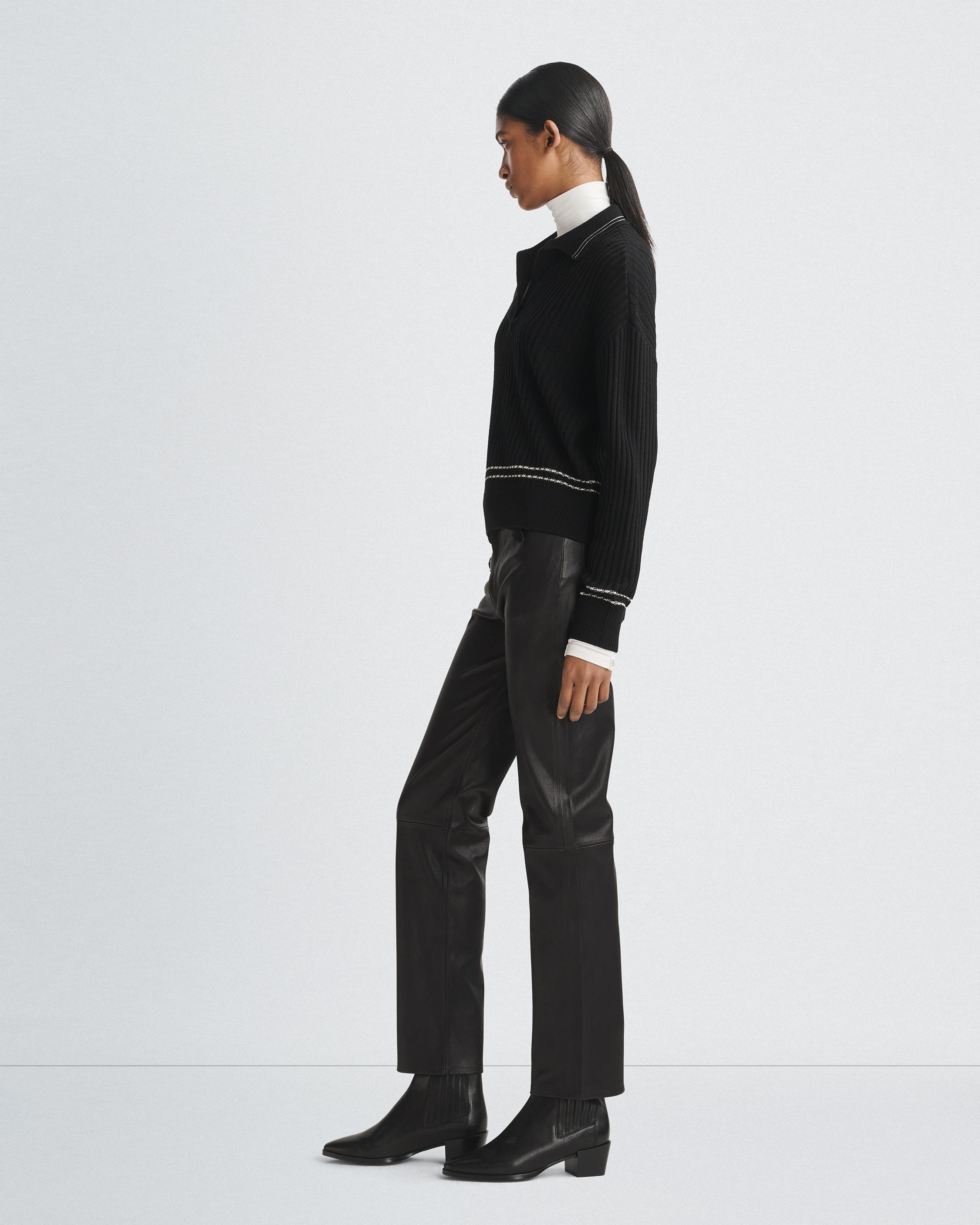 rag & bone Harlow Leather Pant Straight Fit