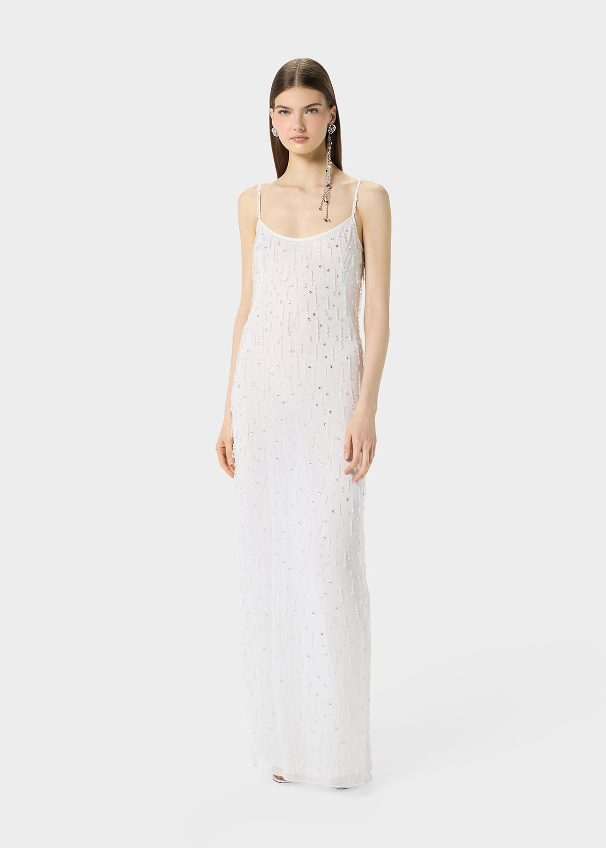 GEORGETTE LONG DRESS WITH EMBROIDERY - 2