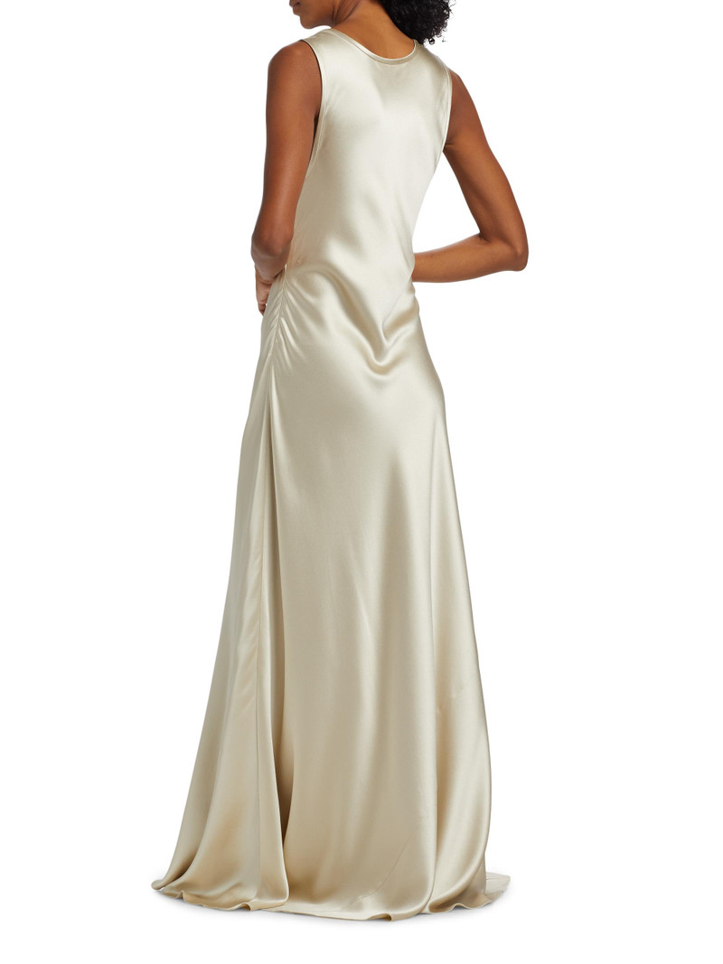 Women's Margot Silk Bias Cut Maxi Dress - Oyster 5