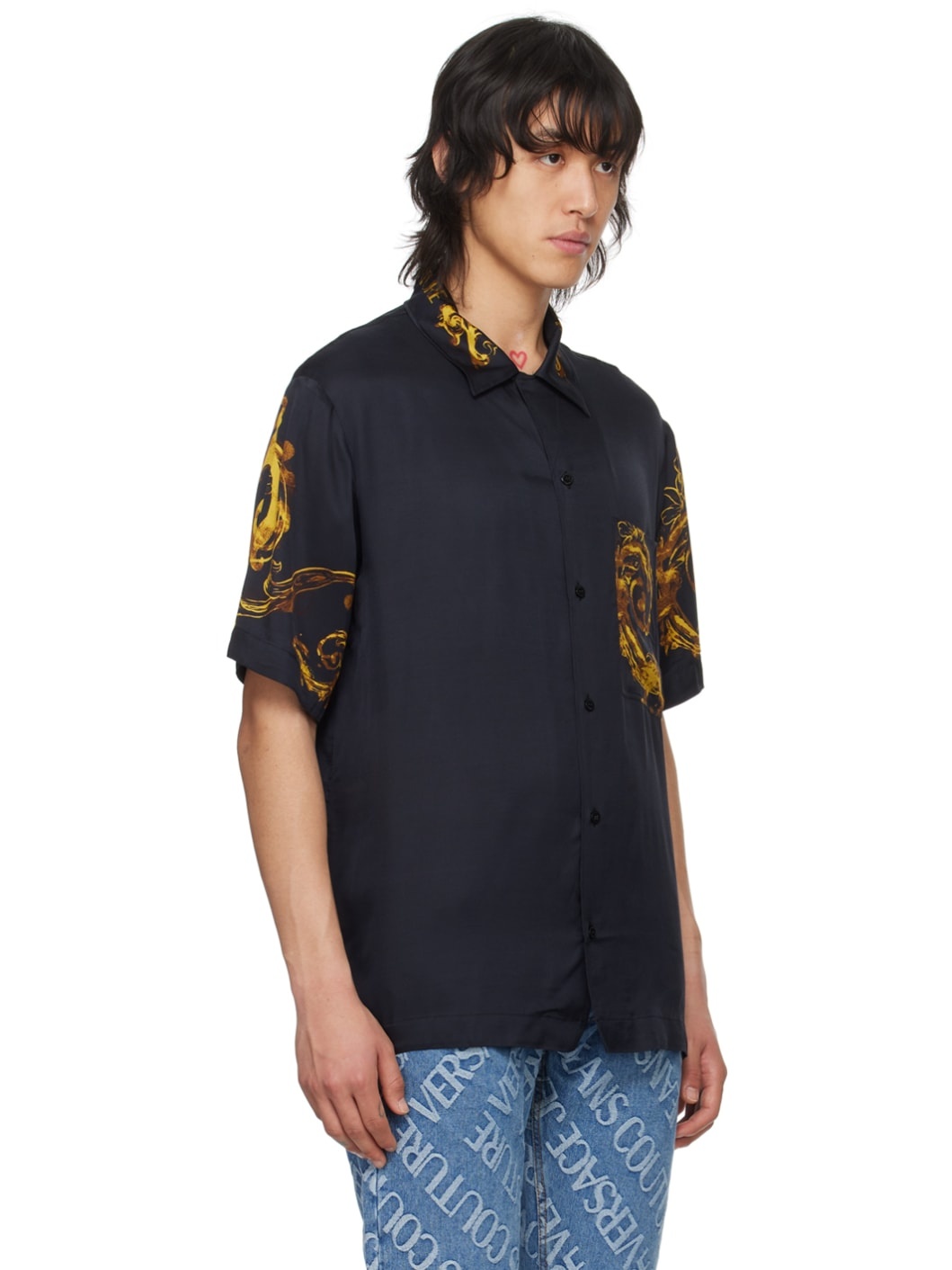 Black Watercolor Couture Shirt - 2
