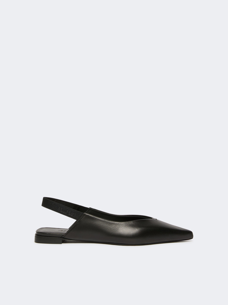 CREA Nappa leather flat slingbacks - BLACK 1