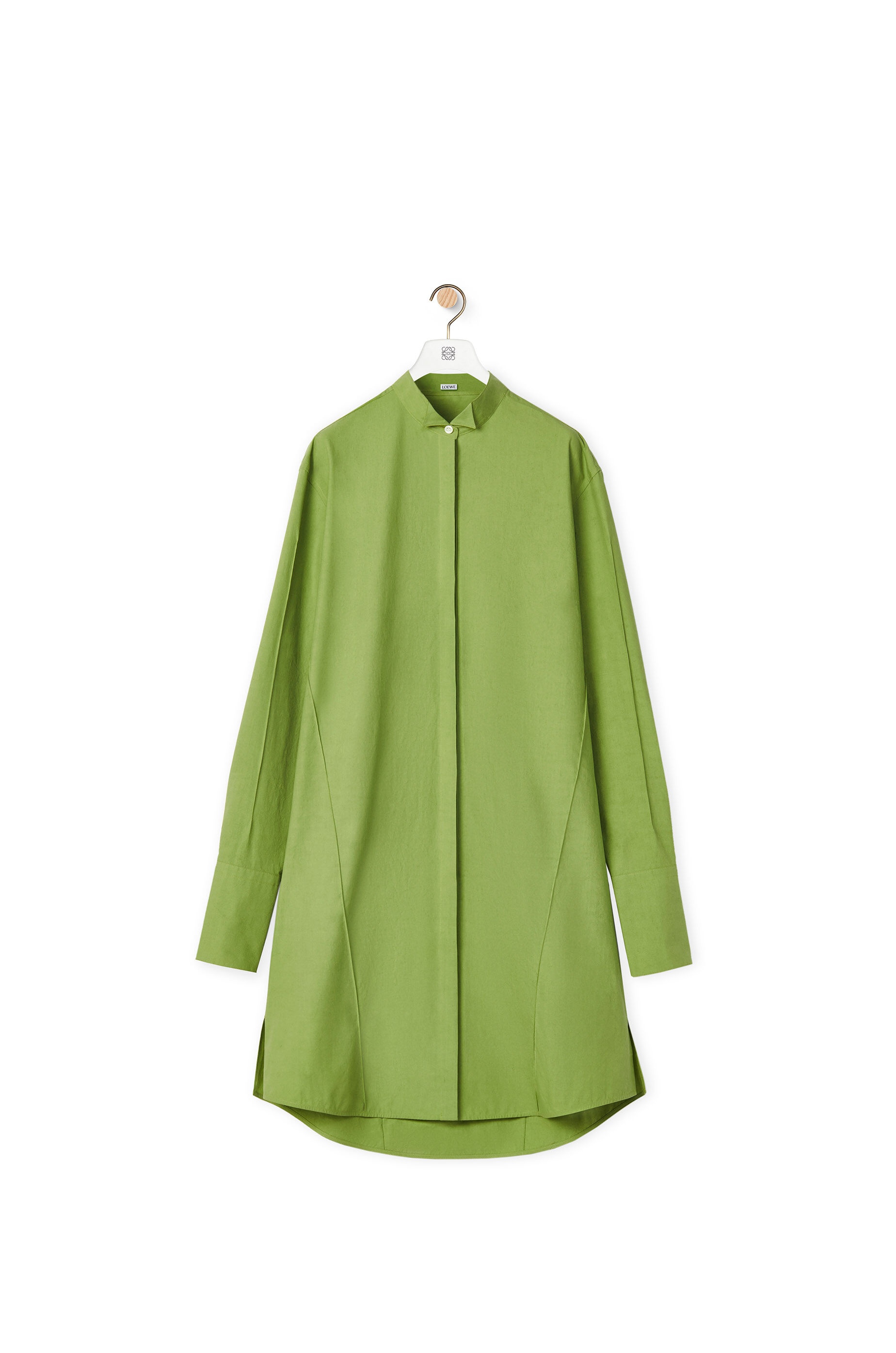 Pleated shirt dress in cotton - 1