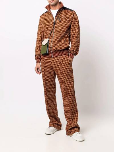 Marni checkerboard-pattern zipped sweatshirt outlook