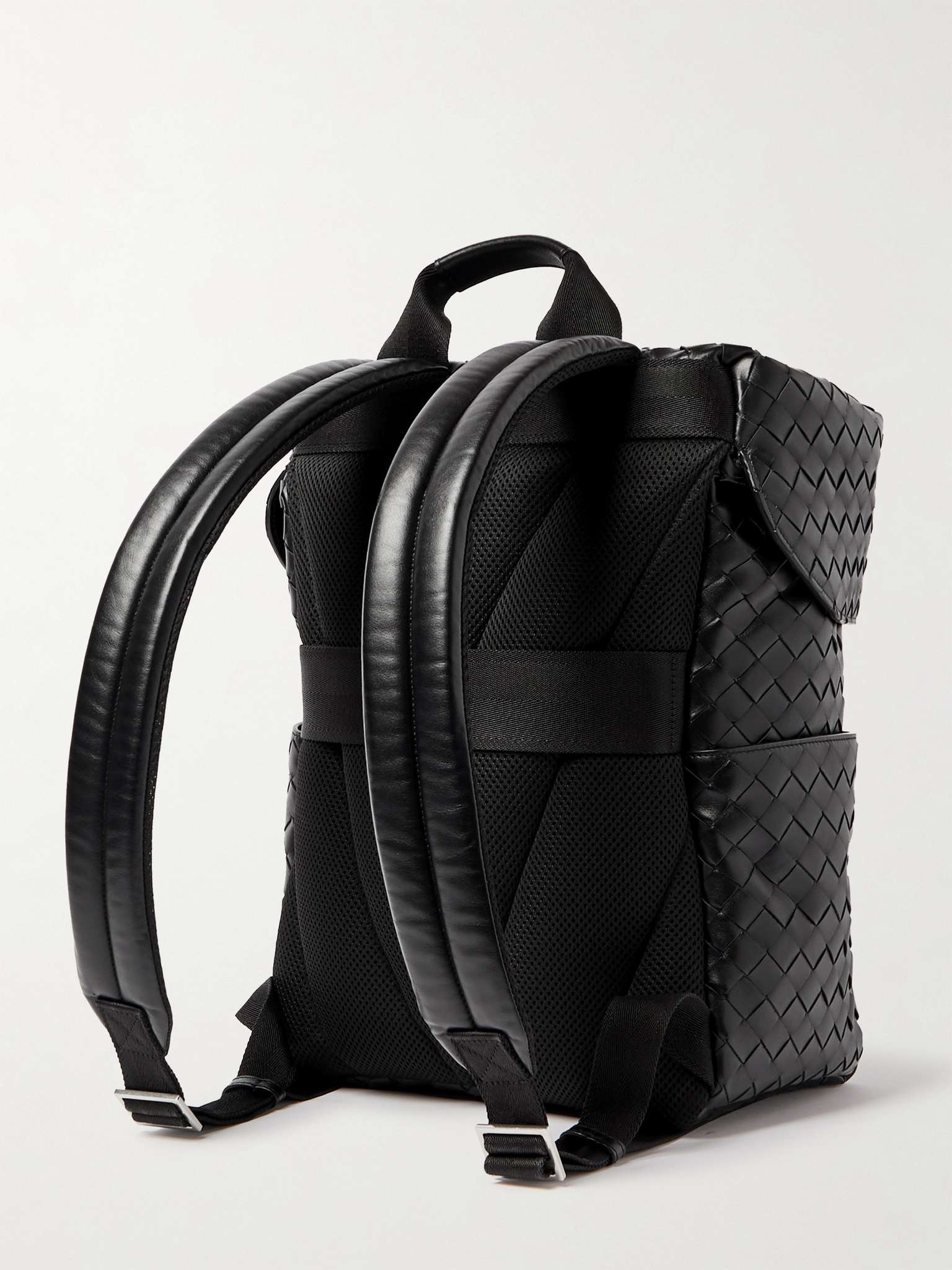 Intrecciato Leather and Mesh Backpack - 4