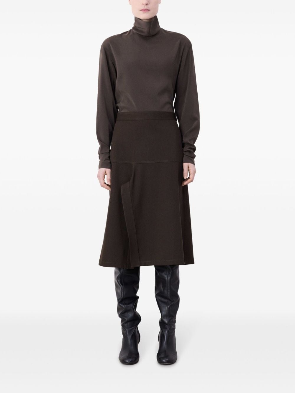 Asymmetrical Wrapover Skirt - 2
