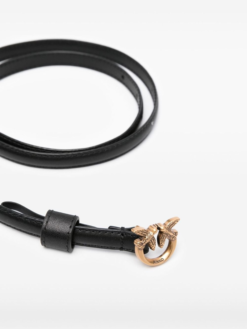 PINKO Love Birds-buckle leather belt outlook