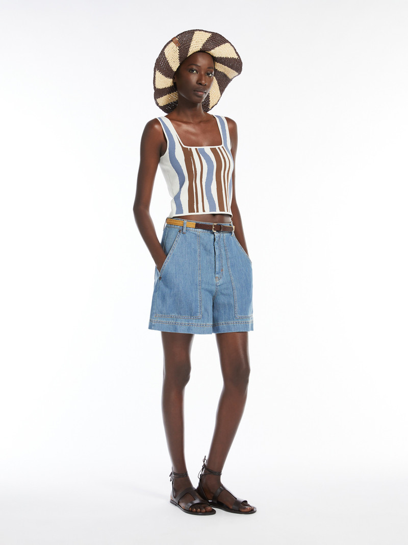WEEKEND Max Mara PILADE Jacquard viscose crop top outlook