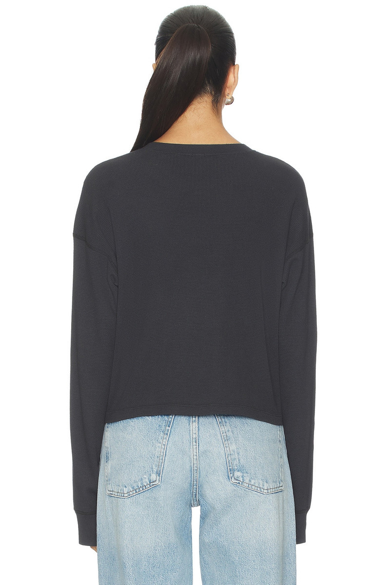 RE/DONE Boxy Waffle Henley Top outlook