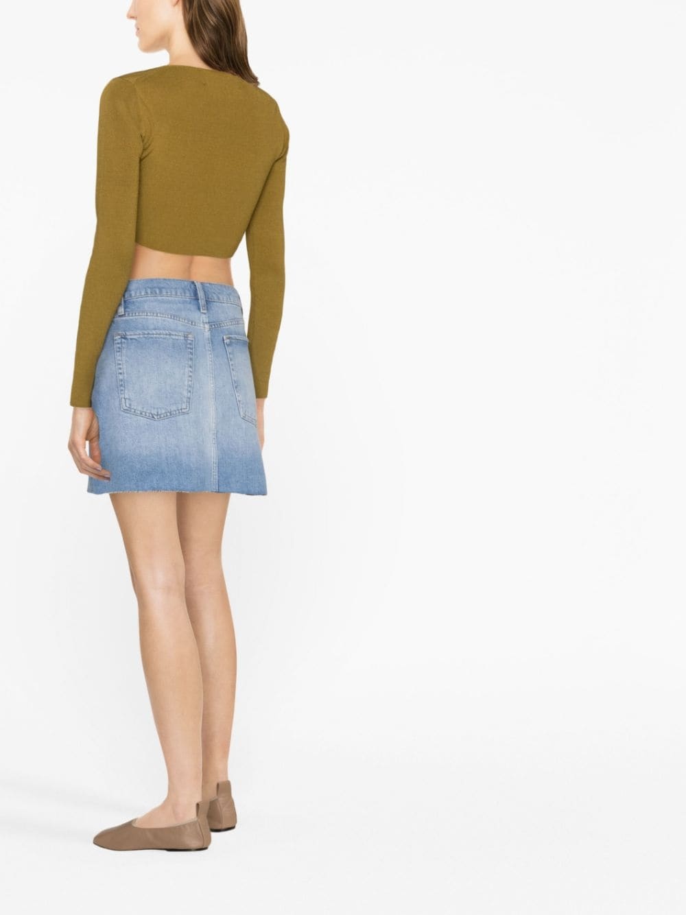 A-line short denim skirt - 2