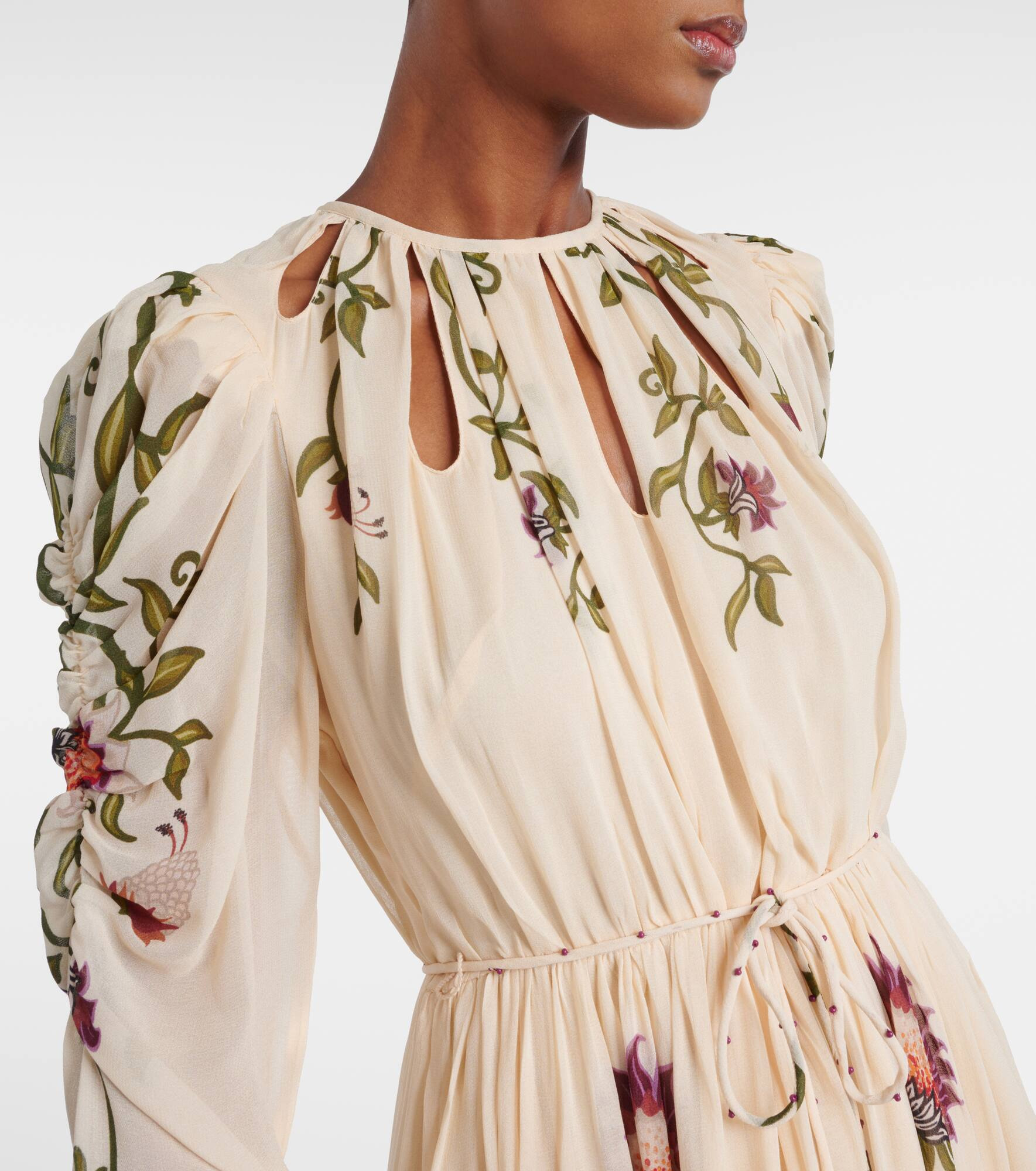 Cutout floral midi dress - 4