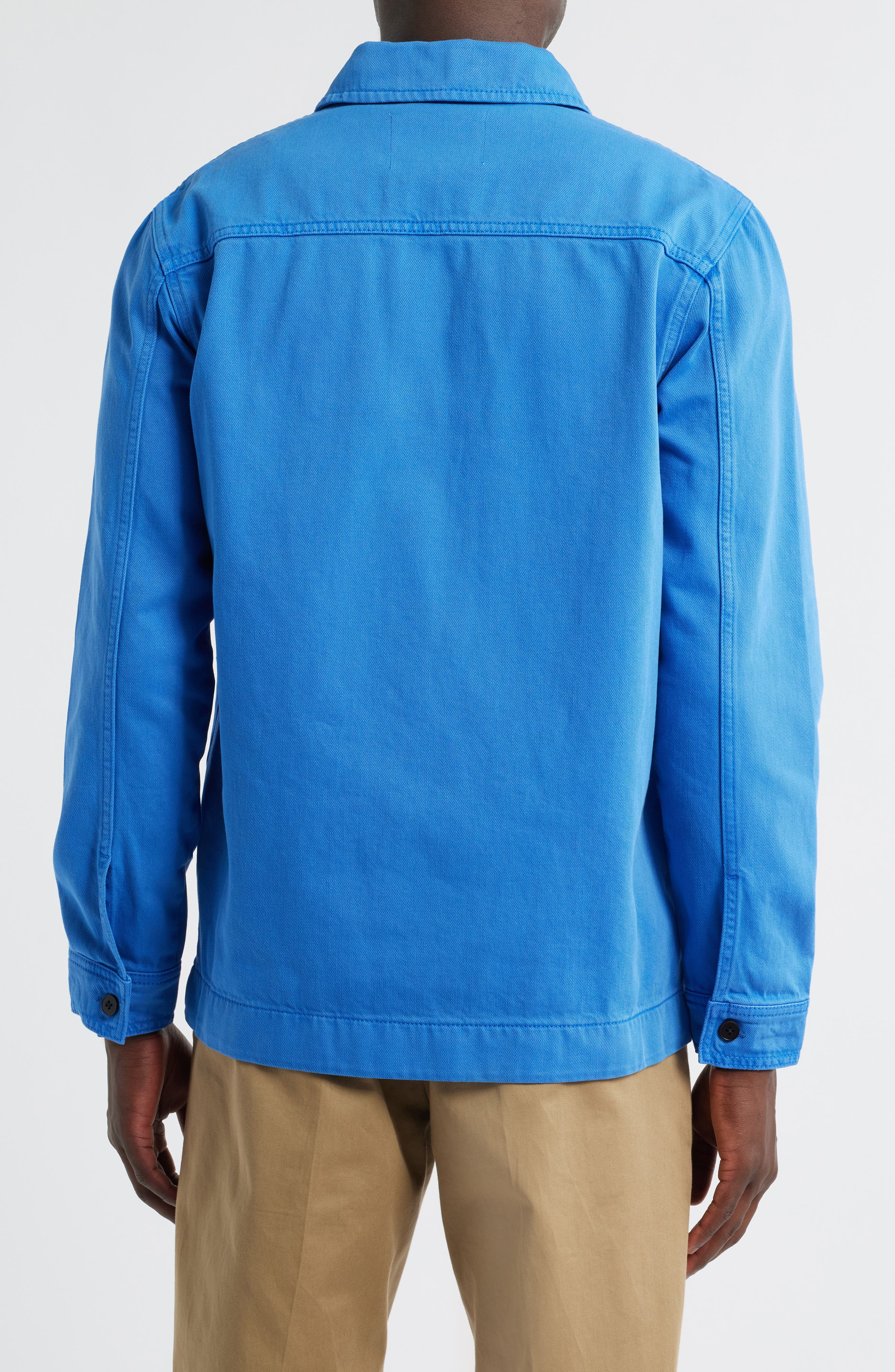 NN07 1874 Ollie Organic Cotton Denim Button-Up Overshirt in Blue Quartz at Nordstrom - 3