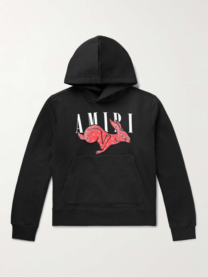 Appliquéd Logo-Print Cotton-Jersey Hoodie 1